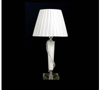 Lumetto contemporaneo in cristallo trasparente e bianco a 1 luce CL075