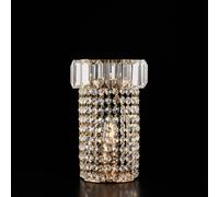 Lumetto Vladimir in Ferro e Ottone Dorato con Strass, 27xØ18 cm, Oro Lucido, 1xE14 - 42 Watt Max