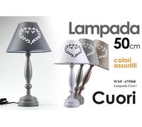 LUMETTO CUORE 50 CM SHABBY CHIC LAMPADA TAVOLO COMODINO Abat Jour LEGNO MODERNO [EEK: A+++]