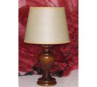 Lumetto da comodino in legno tornito - made in Italy (lampada piccola col noce c/par pergamena)