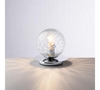 Lumetto da comodino moderno cromo con sfera in vetro 1 luce bon-620