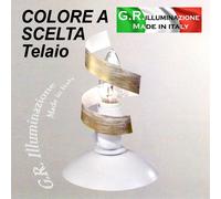 LUMETTO IN FERRO BATTUTO 1 LUCE LAMPADA DA COMODINO MODERNA BIANCO ORO Riccioli