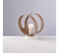 Lumetto Moderno 1 Luce Peter In Ferro Bianco Tortora Taglio Laser