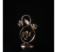 Lumetto in ferro laccato marrone con decorazione oro antico 1 luce
