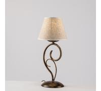 Lampadario 1 Luce Vienna Ferro Marrone E Oro Con Paralume In Pvc