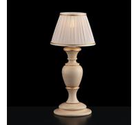 Bonetti Illumina Lampada da comodino in legno con paralume in plisse bianco Fior