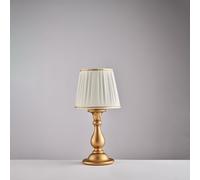 Lumetto in legno oro antico 1 luce con paralume dm.20 Lucca