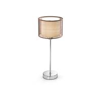Lumetto In Metallo Moderno Sirco Hotel Cromo Marrone 1 Luce E27 [EEK: A++]