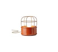 Lumetto Industrial Ferro E Ceramica Vintage Arancio 1 Luce E27
