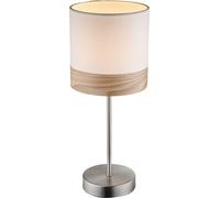 Lumetto lampada da comodino moderno abat jour in tessuto effetto legno 15221T