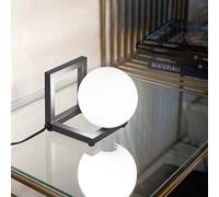 Lumetto moderna minimal nero con sfera bianca a 1 luce DL1808