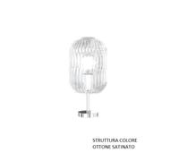LUMETTO OTTONE SAT. 1 LUCE VETRO TRASPARENTE 1181OS-P-TR