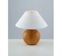 LUMETTO PINO LEGNO CHIARO E PARALUME BIANCO 1 LUCE ATTACCO E14 23X23CM