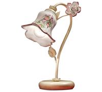 Lumetto Classico Pisa Metallo E Ceramica Bianco Sfumato Oro 1 Luce E14