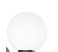LUMETTO POLLY SFERA BIANCO MONTATURA NERA 1 LUCE ATTACCO E27 IP44 30X31CM