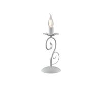 Lumetto in ferro laccato bianco con decorazione effetto shabby chic 1 luce