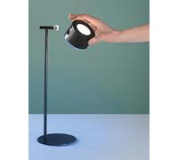 LUMETTO RICARICABILE LED TESLA NERO TESTA MAGNETICA 4W 186LM RGB+CCT 2700-5000K INCLUSO BASETTA PER APPLIQUE A PARETE