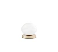 LUMETTO RIPPLE ORO 1 LUCE ATTACCO E27 18X18X16,5CM IN VETRO SOFFIATO OPALE