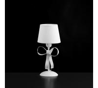 Lumetto Shabby Chic Lucy Bianco 1 Luce Paralume Bianchi