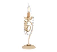 Lumetto Shabby Damasco 1 Luce Ferro Battuto Avorio E Oro Con Cristalli [EEK: A++]
