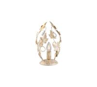 Lumetto Shabby Edera 1 Luce Ferro Battuto Avorio E Oro Con Foglie E Cristalli