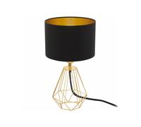 LUMETTO VINTAGE A 1 LUCE IN TESSUTO NERO E ORO D.16,5 GL1047