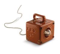 Lumetto Vintage Industrial Cubica Ferro Ceramica Arancio 1 Luce E27