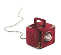 Lumetto Vintage Industrial Cubica Ferro Ceramica Bordeaux 1 Luce E27