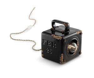 Lumetto Vintage Industrial Ferro E Ceramica Nero 1 Luce E27 [EEK: A++]