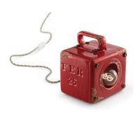 Lumetto Vintage Industrial Ferro E Ceramica Rosso 1 Luce E27