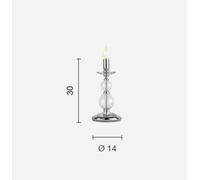 LUMETTO VIVALDI 1 LUCE BIANCO CROMO ATTACCO E14 D.14CM