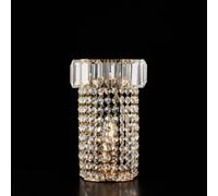 Lumetto Vladimir in Ferro e Ottone Dorato con Strass, 27xØ18 cm, Oro Lucido, 1xE14 - 42 Watt Max