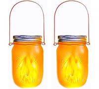 Lumi Jardin Lotto di 2 Lanterne solari H14cm Jamy Flame Trasparente