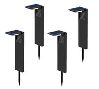 LUMI JARDIN Set di 4 fari solari per piantare LED bianco freddo OSTRY H41cm luce per esterni, illuminazione solare per percorso giardino