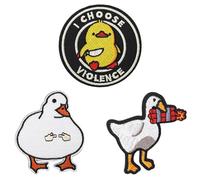 Lumi Zenva 3 pezzi toppe in velcro patch in toppa animale toppe divertenti simpatico d'anatra per giacche da moto, borse e abbigliamento da lavoro con velcro resistente