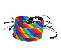 Lumi Zenva 4 Pezzi Braccialetti in Tessuto Arcobaleno,Braccialetti LGBT e Gay Pride,Simbolo di Amore, Coraggio e Orgoglio,Braccialetto dell’Amicizia Multicolore per Festival (4)