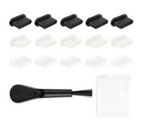 Lumi Zenva® Tappi Antipolvere USB C, 15 PCS in Silicone (5 Bianco, 5 Trasparente, 5 Nero), Protezione per Porta di Ricarica da Polvere, Compatibile con iPhone 15, Samsung Galaxy, Google Pixel