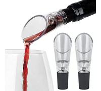 Lumi Zenva Versatore Aeratore per Vino con Beccucci Aeratori e Decanter, Confezione da 2 Pezzi, Nero