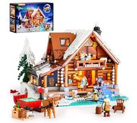 Lumibricks Aurora Cabin con LED - 2425 pezzi casa in legno con proiezione luce nordica, innovativo sistema di illuminazione Aurora, scene artiche immersive, regalo e oggetto da collezione per adulti