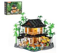 Lumibricks Casa di Bambù Set di Mattoncini Illuminati - 2432 Pezzi Capanna Cinese Retrò con Luci LED, per Adulti e Collezionisti di Architettura Tradizionale