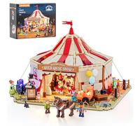 Lumibricks Circo Itinerante - Set di Costruzione con Luci, 1962 Pezzi - Tendone con LED e Minifigure - Scena Modulare da Luna Park per Adulti, Fan del West e Collezionisti