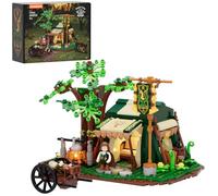 Lumibricks Medieval Ranger-Camp Lighting Building-Bricks-Set - 500 pezzi Medioevo modulare Collection Display Kit con Minifigure per la decorazione della casa, fantastica idea regalo per ragazzi e