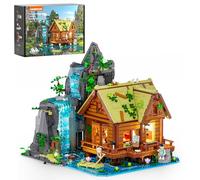 Lumibricks Set Cabina con Cascata e Luci - 2539 Pezzi Casa in Legno Retrò con Cascata Mobile e Scenario Naturale, Regalo e Oggetto da Collezione Perfetto per Adulti