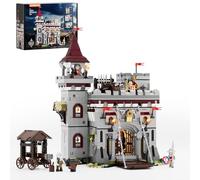 Lumibricks - Set da costruzione per castello medievale con armeria - 2895 pezzi con 11 LED, 4 mini figure, armi d'assedio mobili e design interno dettagliato - Regalo per adulti