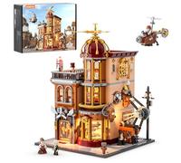 Lumibricks Steampunk Flying Club Lighting Building Mattoncini Set - 1871 Pezzi Modular Building Blocks Display Set da Collezione per Adulti