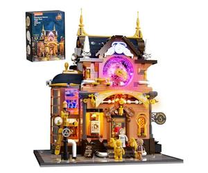 LUMIBRICKS Steampunk Memory Magic Shop Lighting Building Set - 2056 pezzi casa modulare vittoriana fantasy con ingranaggi design a sgancio rapido, 11 luci LED - Kit da collezione premium per adulti e