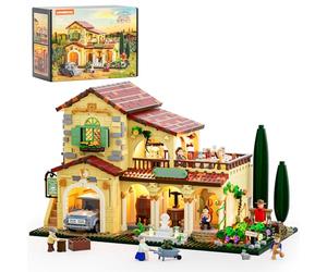 Lumibricks Tenuta Vinicola con Luci - Set di Costruzioni 2800 Pezzi Casa Mediterranea Toscana con LED, Scena di Vinificazione, Camion d’Epoca e Minifigure, Kit Fattoria per Adulti