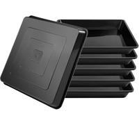 LUMICENDRA Sottovaso quadrato per piante, 30,5 cm, nero, durevole e spesso, in plastica, per raccogliere l'acqua, per interni ed esterni, confezione da 6