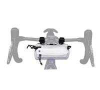 Lumiere & Co. Borsa da manubrio per bicicletta - Resistente, disponibile in diverse dimensioni e colori - Doppie cinghie elastiche, clip e chiusura a strappo (Mini, White)