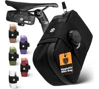Lumiere & Co. Falcon Magnetic Bike Saddle Bag - 0.69L | 6“ x 3.5” x 2" | Design minimalista a mattoncini, fissaggio rapido con fibbia magnetica | Borsa da sella per ciclismo su strada (Nero, Grande)